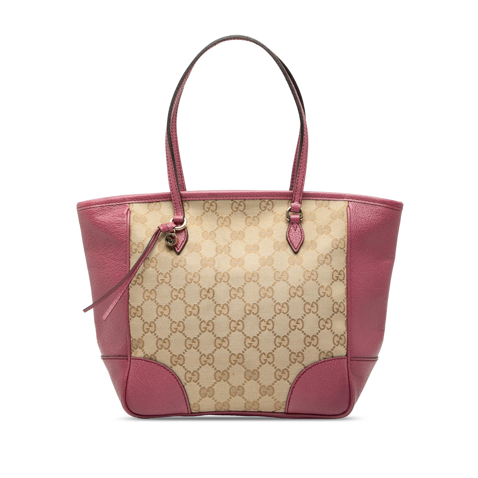 Gucci Bree Tote Brown Canvas Handbag with Leather Trim: Gucci Bree Tote Brown Canvas Handbag with Leather Trim The Gucci GG Canvas Bree Tote features a canvas body with leather trim, flat leather handles, a top zip closure, and interior zip and slip pocket