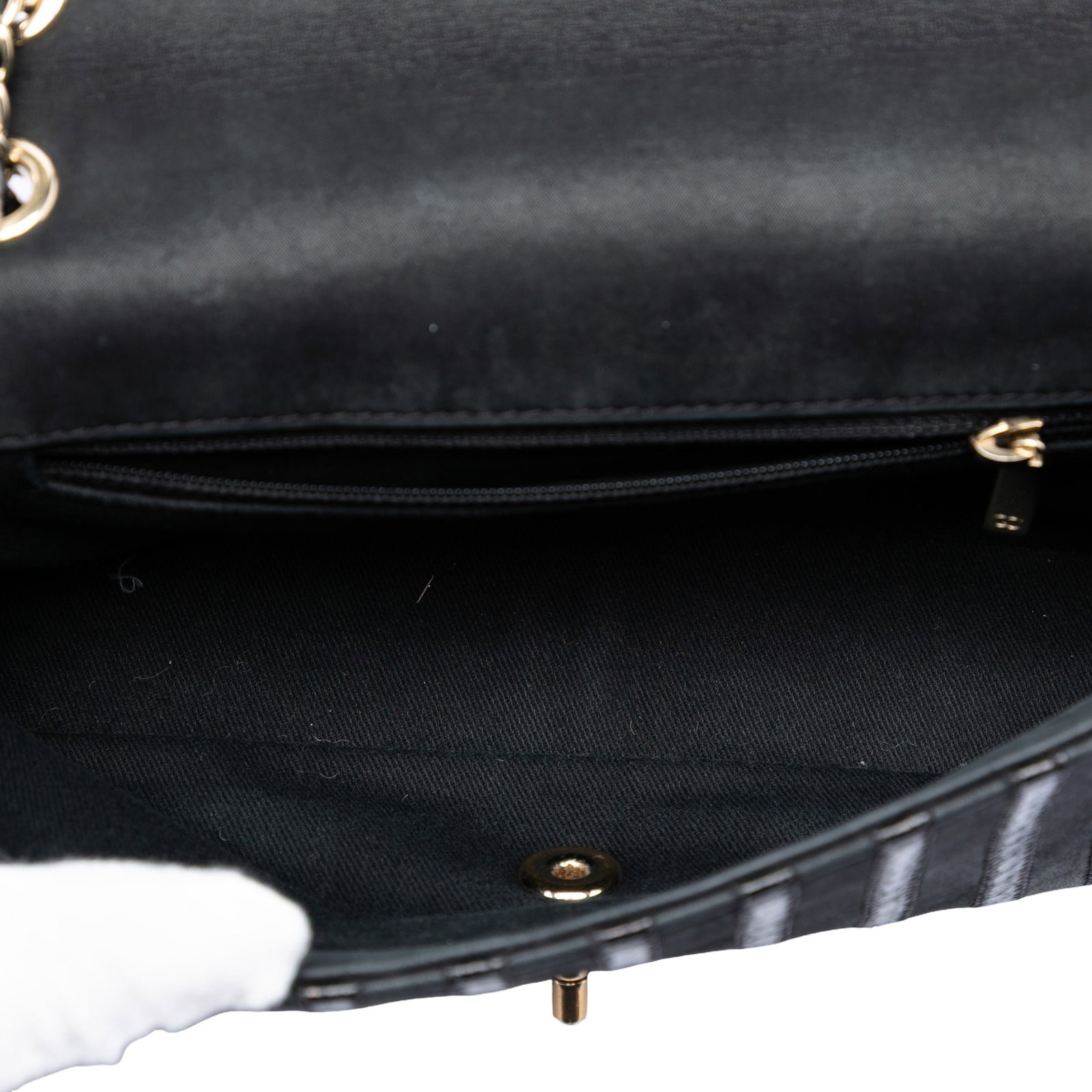 Chanel Single Flap Shoulder Bag Chevron Python Embossed Leather Suede - 4