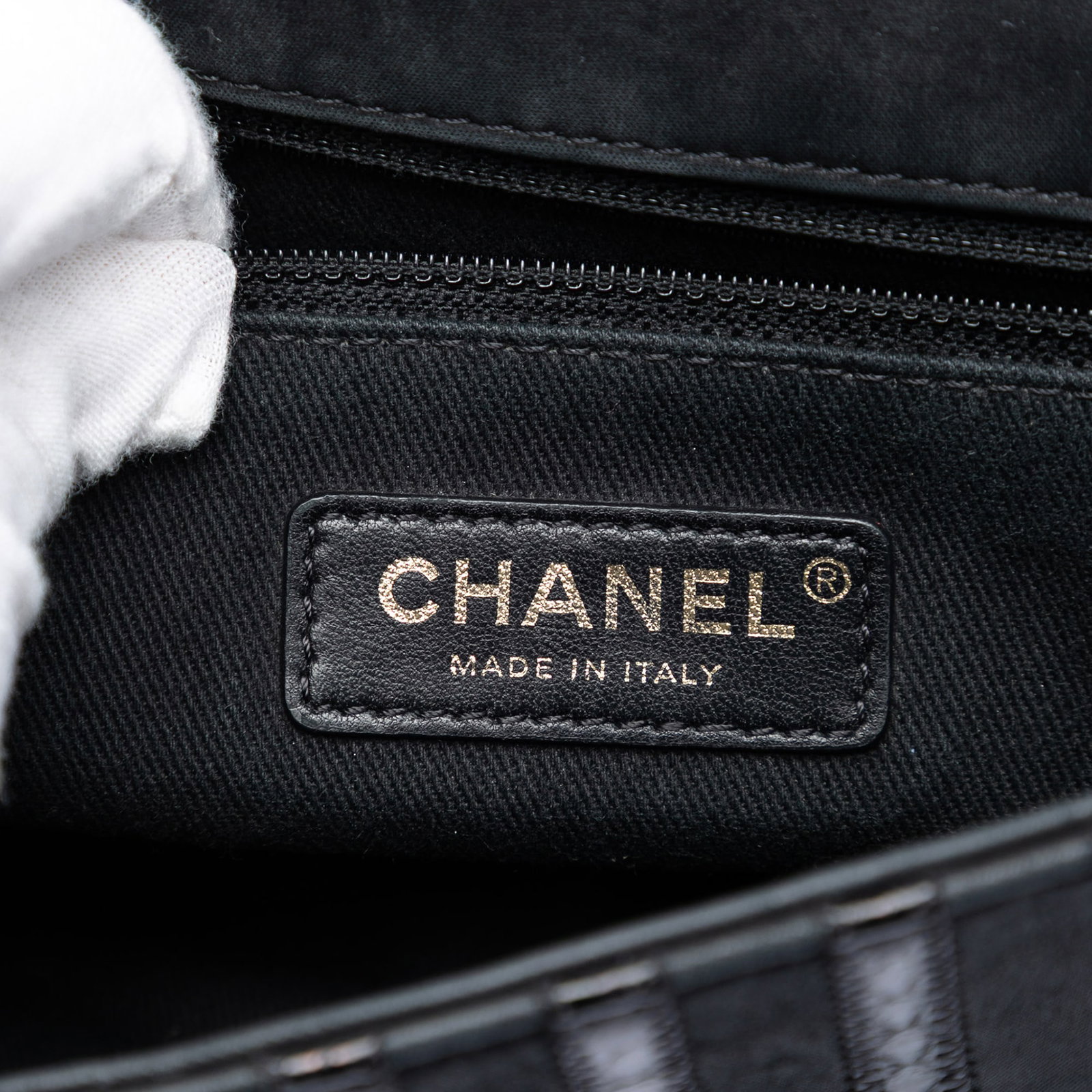 Chanel Single Flap Shoulder Bag Chevron Python Embossed Leather Suede - 5