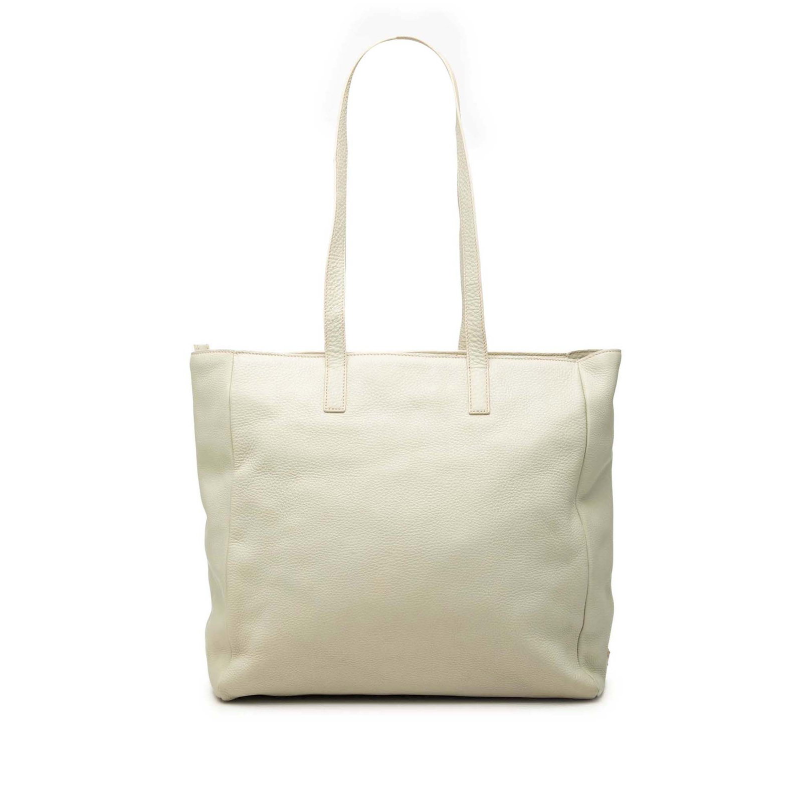 Prada Vitello Daino Leather Zip Tote Bag White: Prada Vitello Daino Leather Zip Tote Bag White Prada Vitello Daino tote bag in white leather with flat leather straps, a top zip closure, and interior zip and slip pockets. Includes card. Condition is