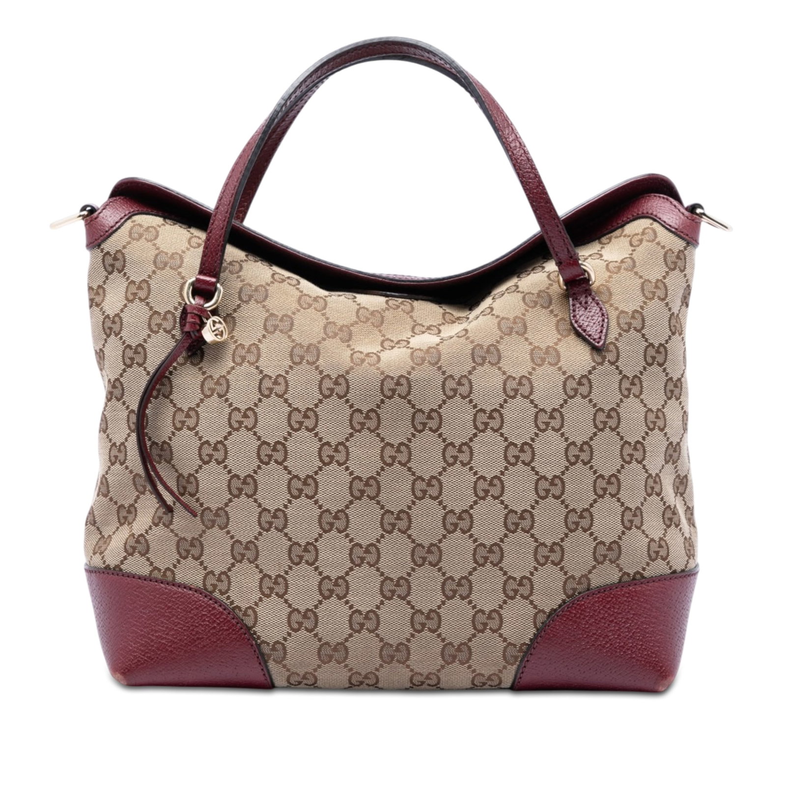 Gucci Bree Medium Fold Over Tote in GG Canvas: Gucci Bree Medium Fold Over Tote in GG Canvas Gucci Medium GG Canvas Bree Fold Over Tote in beige, made in Italy. This bag features a canvas body with leather trim, flat leather handles, a fold-over t
