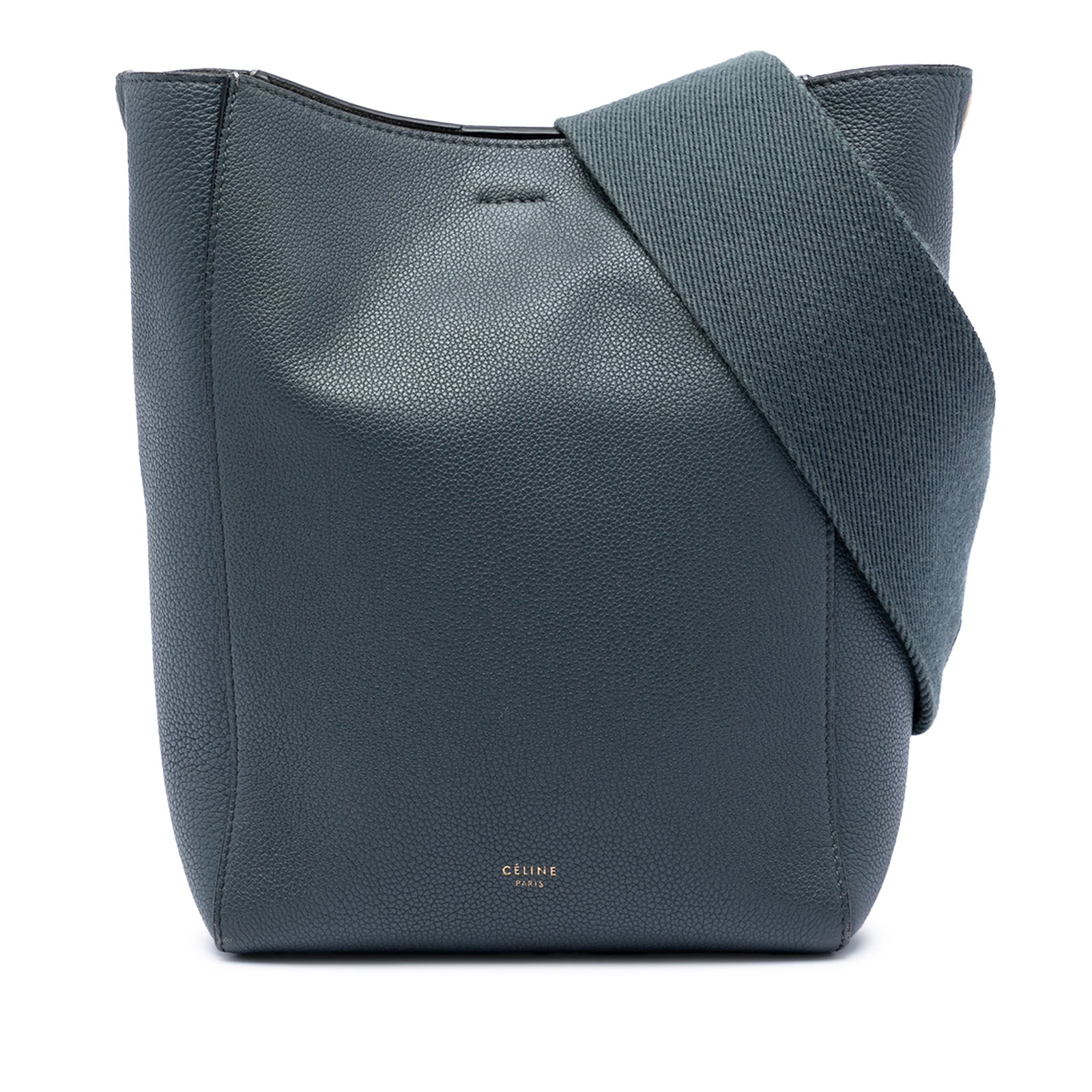 Celine Seau Sangle Blue Leather Bucket Bag (1 of 6)