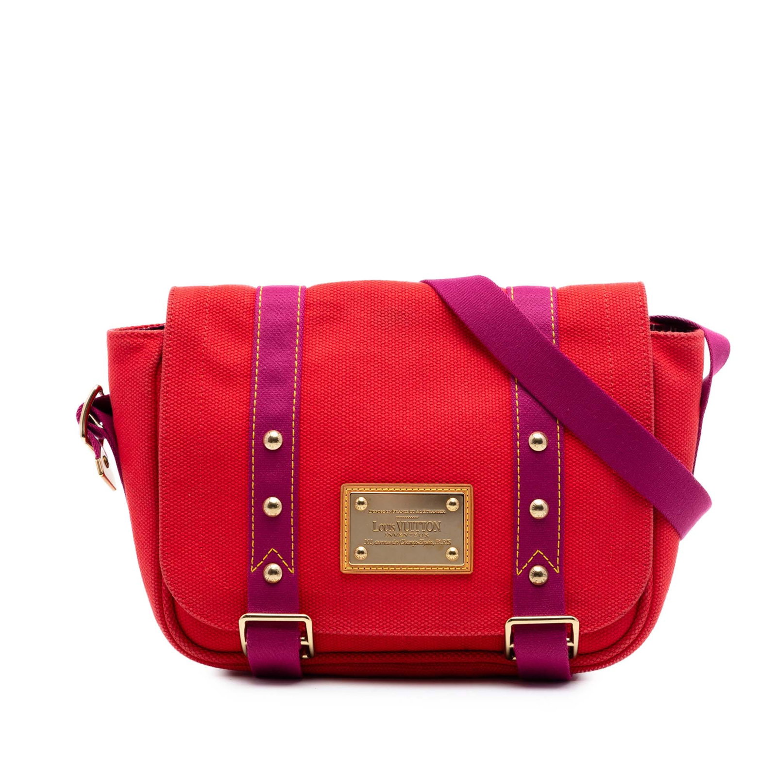 Louis Vuitton Antigua PM Besace Red Canvas Shoulder Bag (1 of 6)