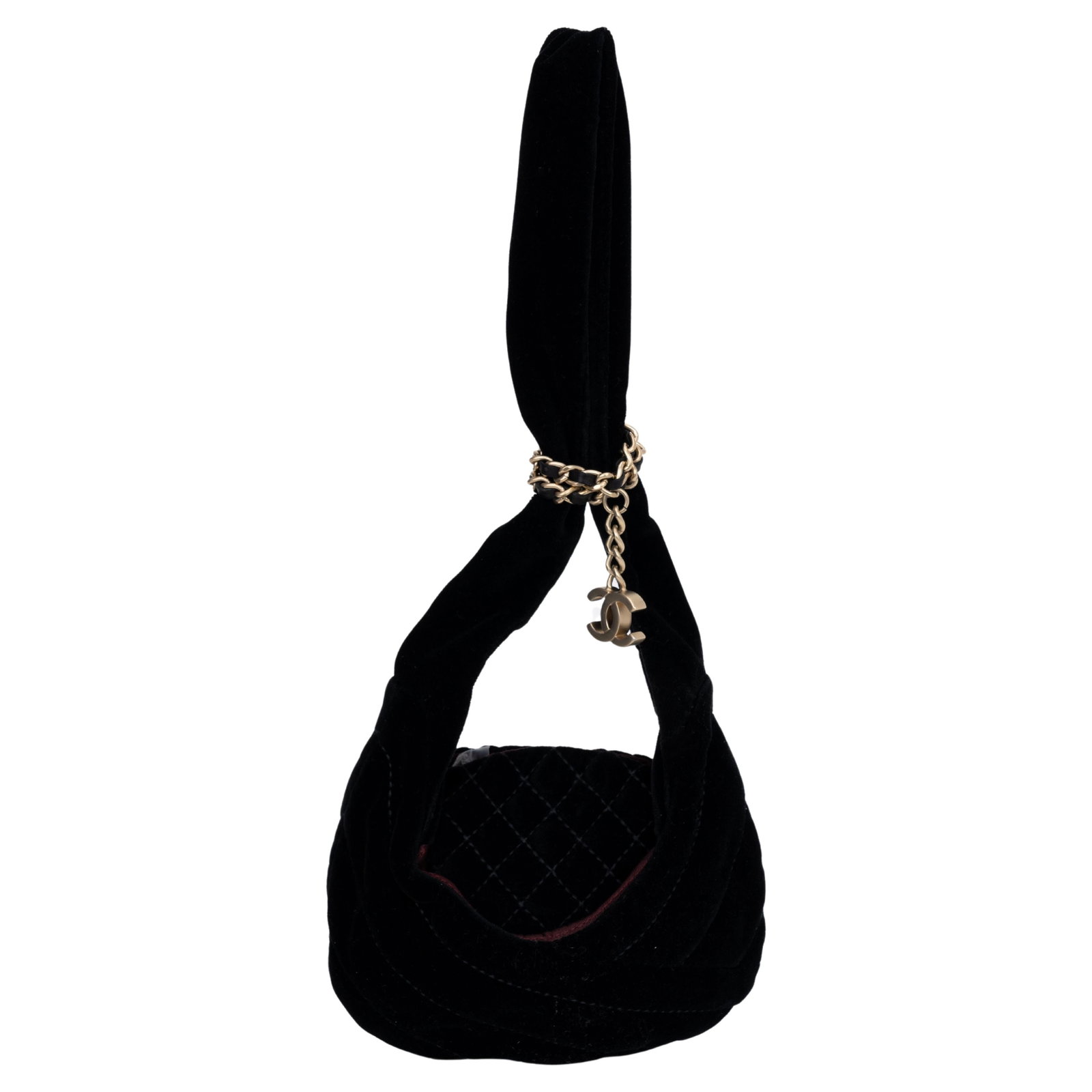 Chanel Vintage Black Quilted Velvet Evening Bag Collection 8 with Hologram (1 of 7)