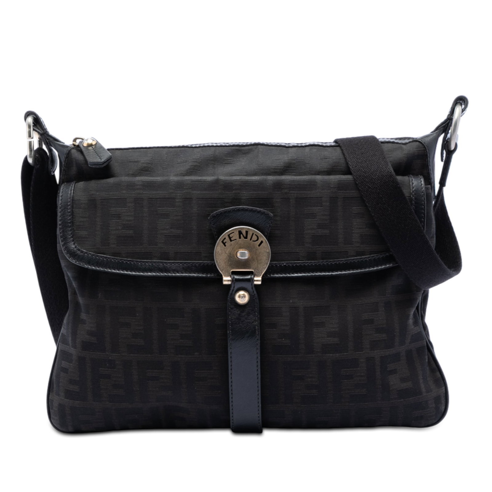 Fendi Zucca Chef Canvas Crossbody Bag with Leather Trim (1 of 7)
