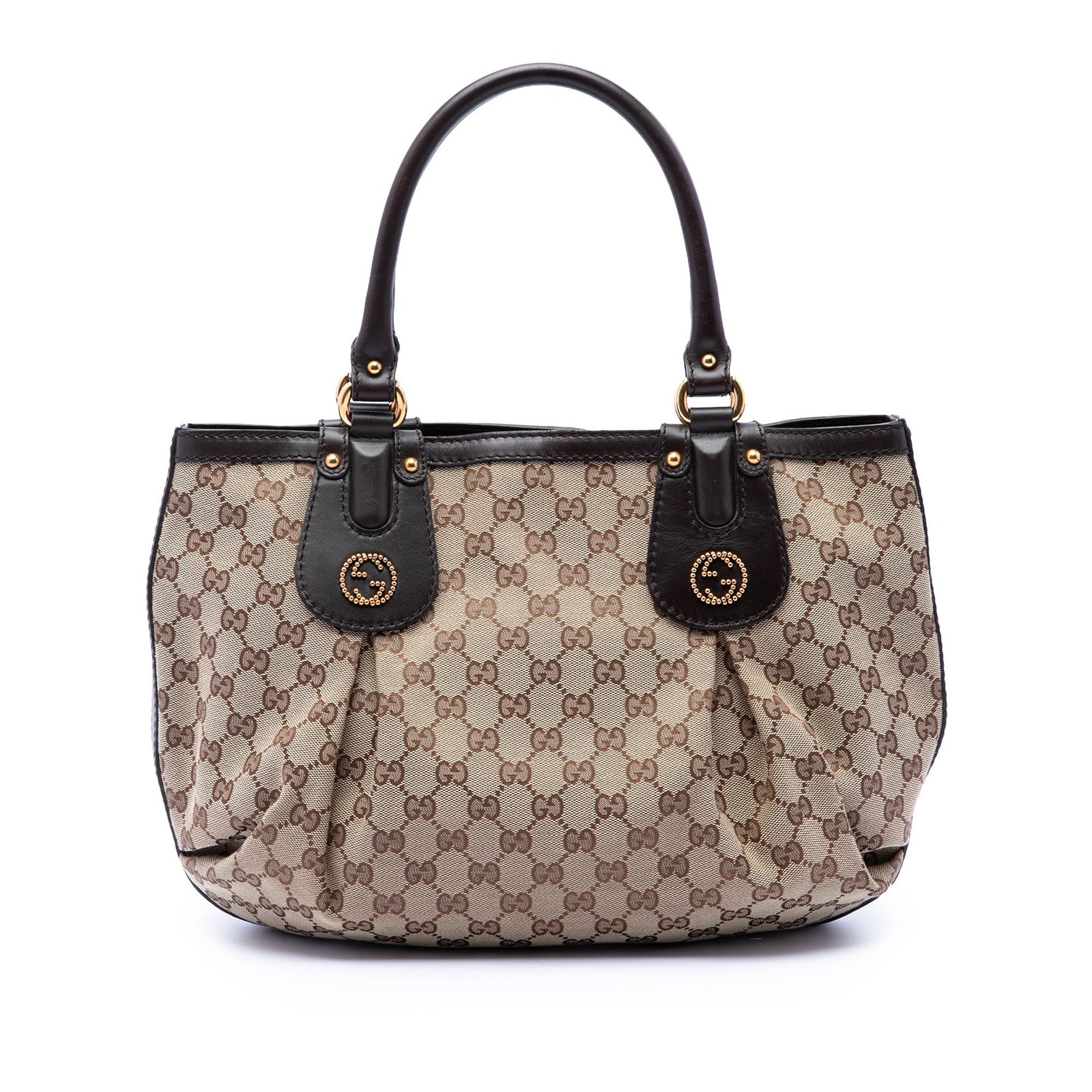 Gucci Scarlett Tote Beige GG Canvas Handbag with Leather Trim (1 of 6)