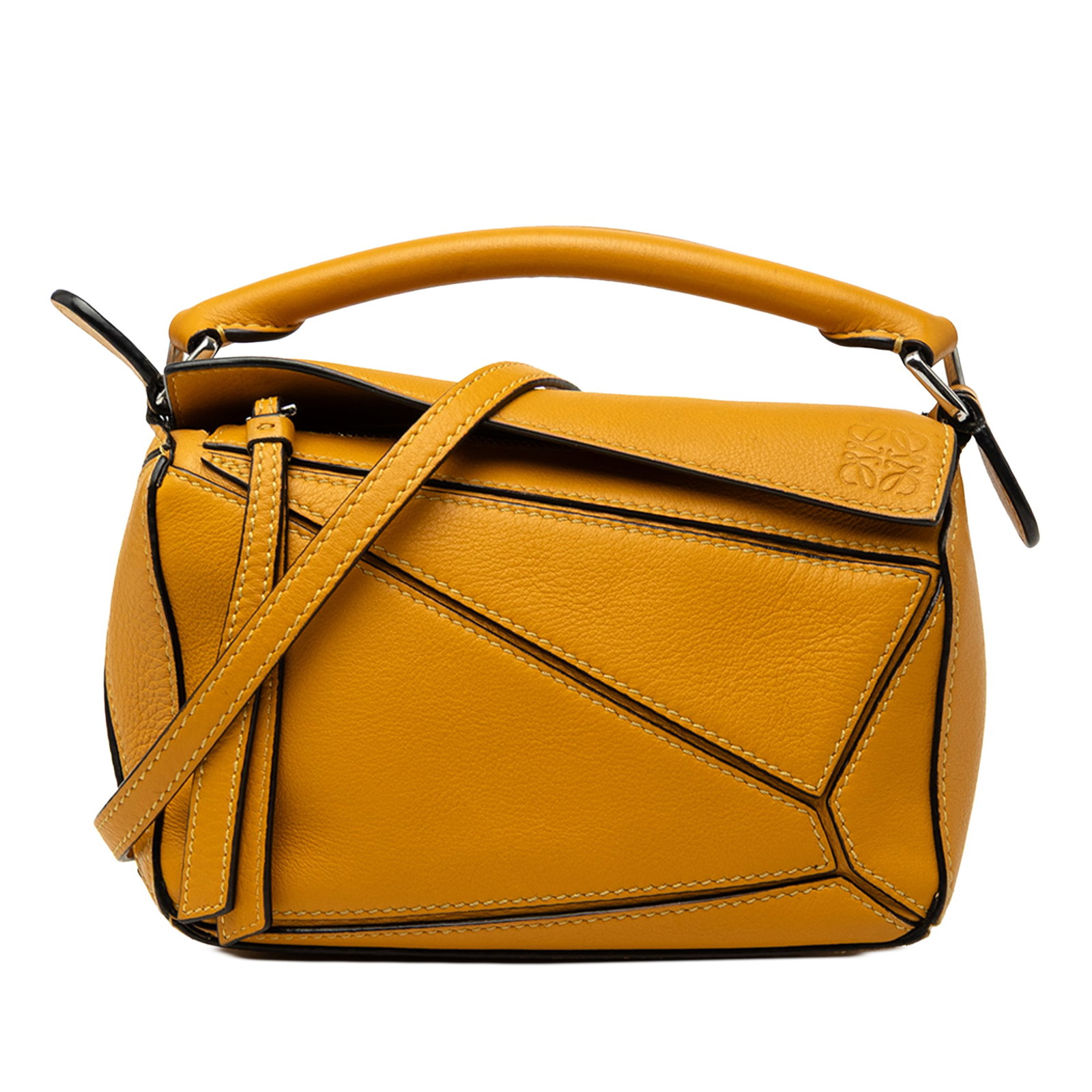 LOEWE Puzzle Mini Satchel Yellow Leather Crossbody Bag (1 of 6)