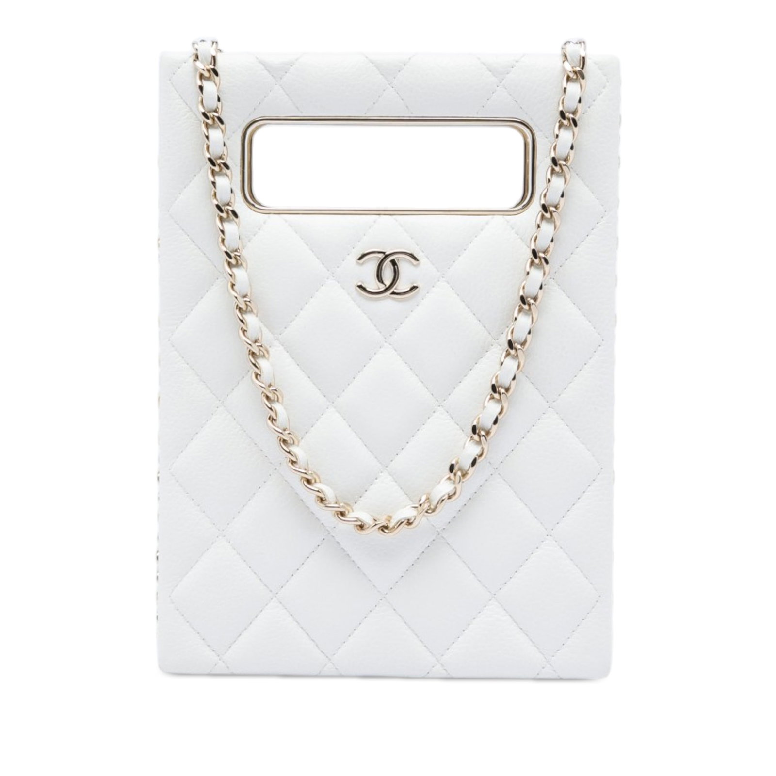 Chanel Mini Cut Out Evening Tote Quilted Caviar Leather (1 of 5)