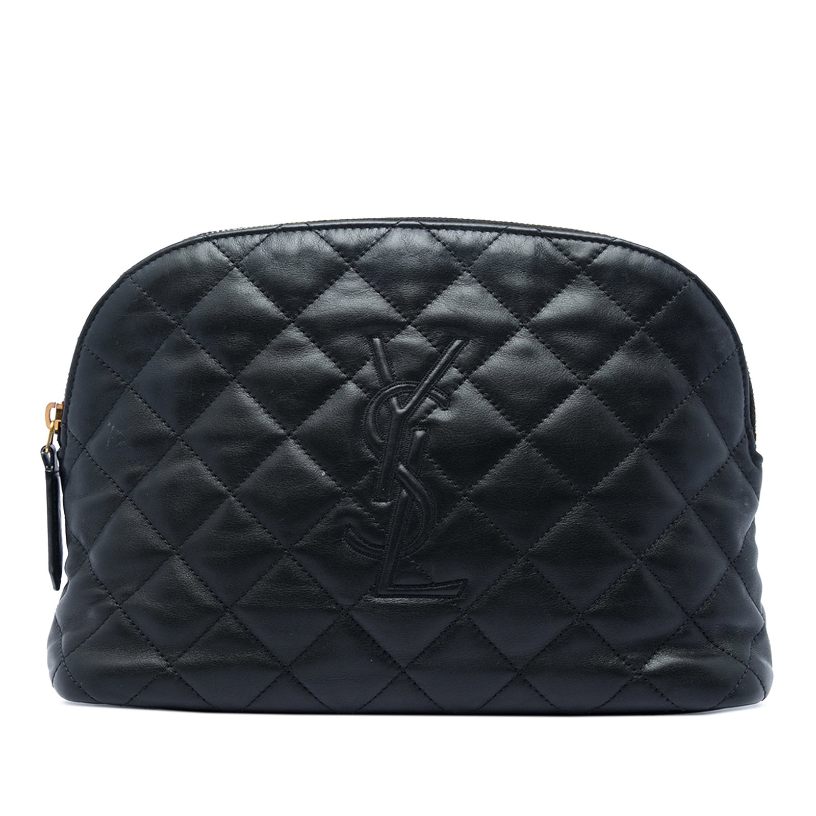 Saint Laurent Cassandre quilted lambskin leather cosmetic pouch black (1 of 5)