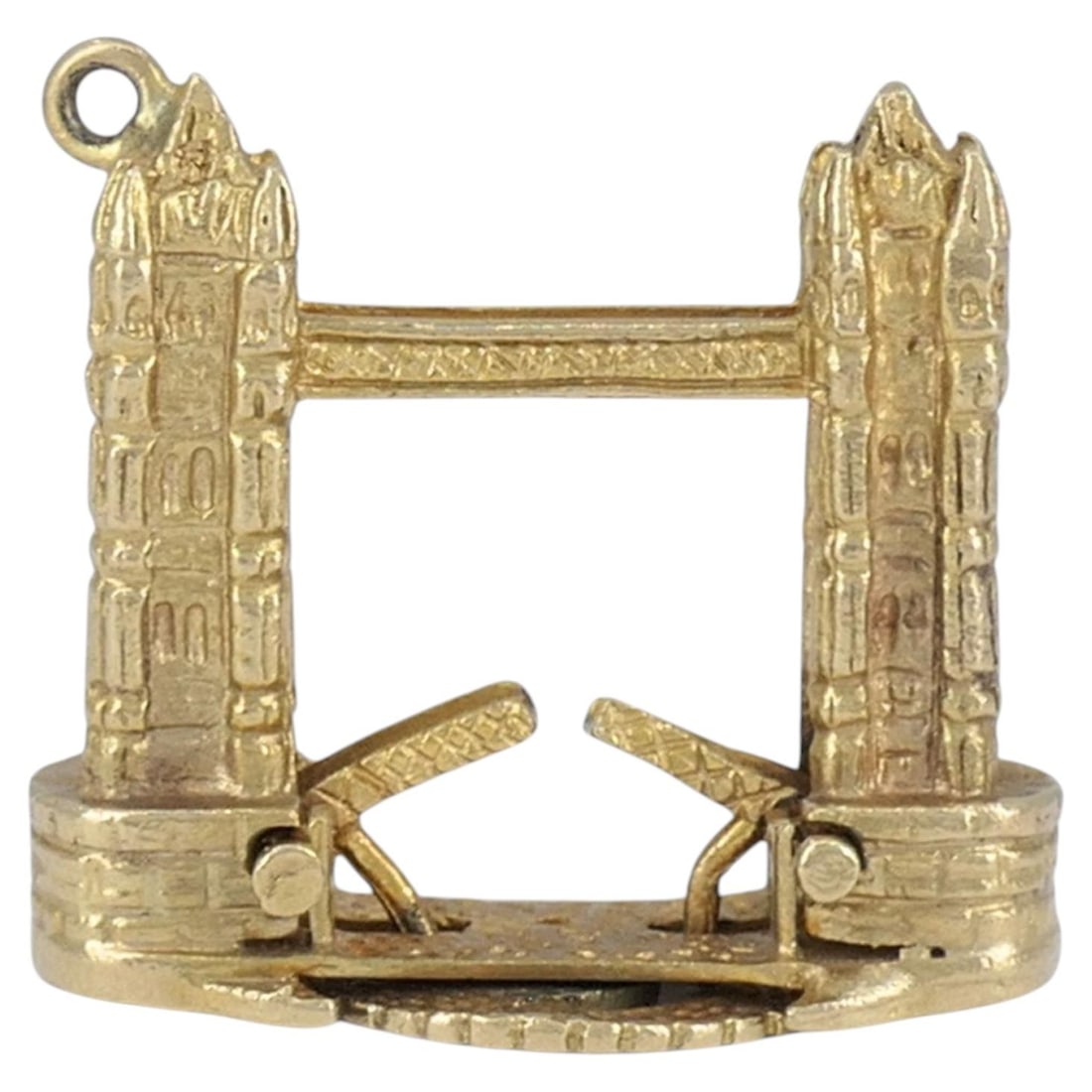9k Yellow Gold Tower Bridge Mechanical Charm Pendant (1 of 10)