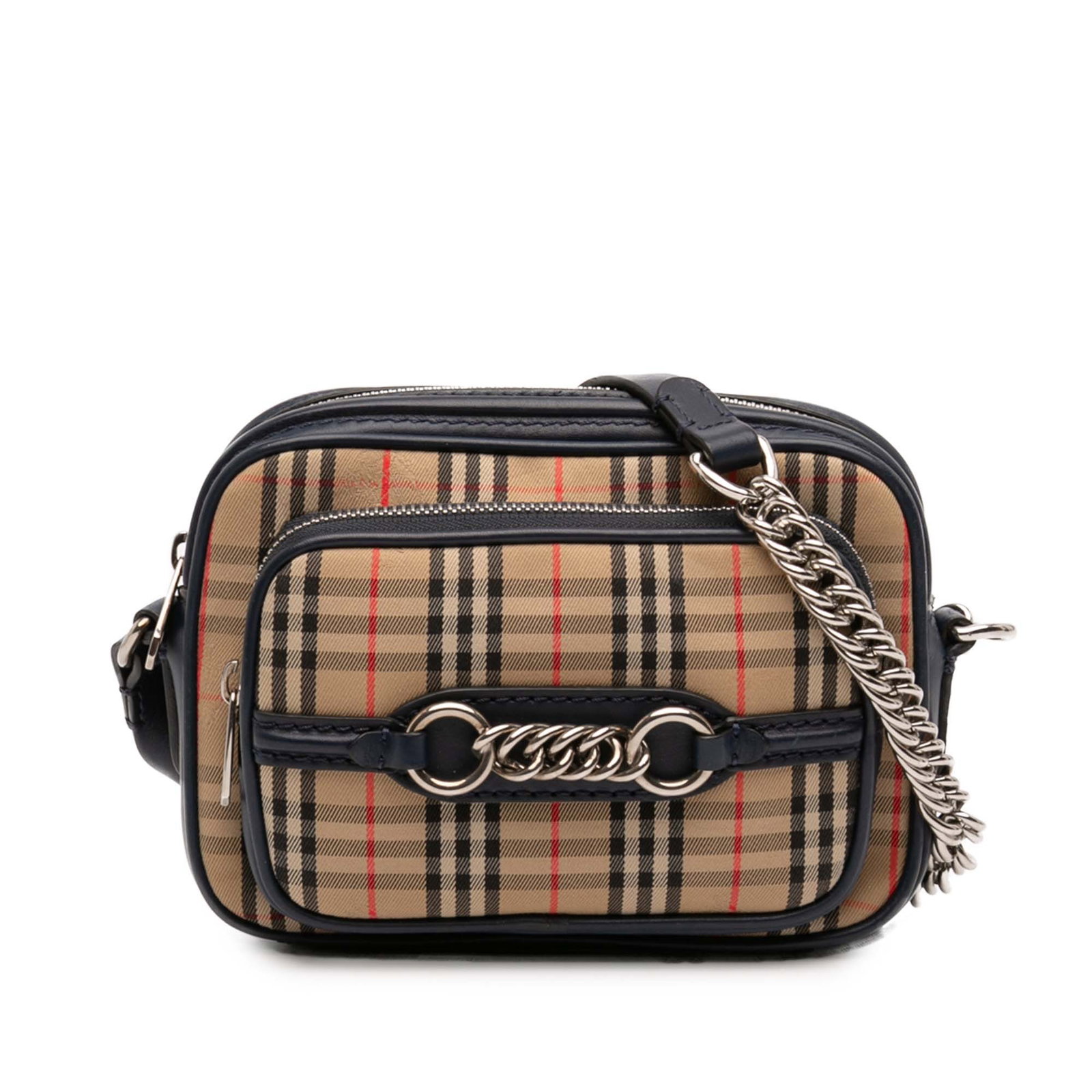 Burberry Knight Check Canvas Calfskin Camera Crossbody Bag (1 of 6)