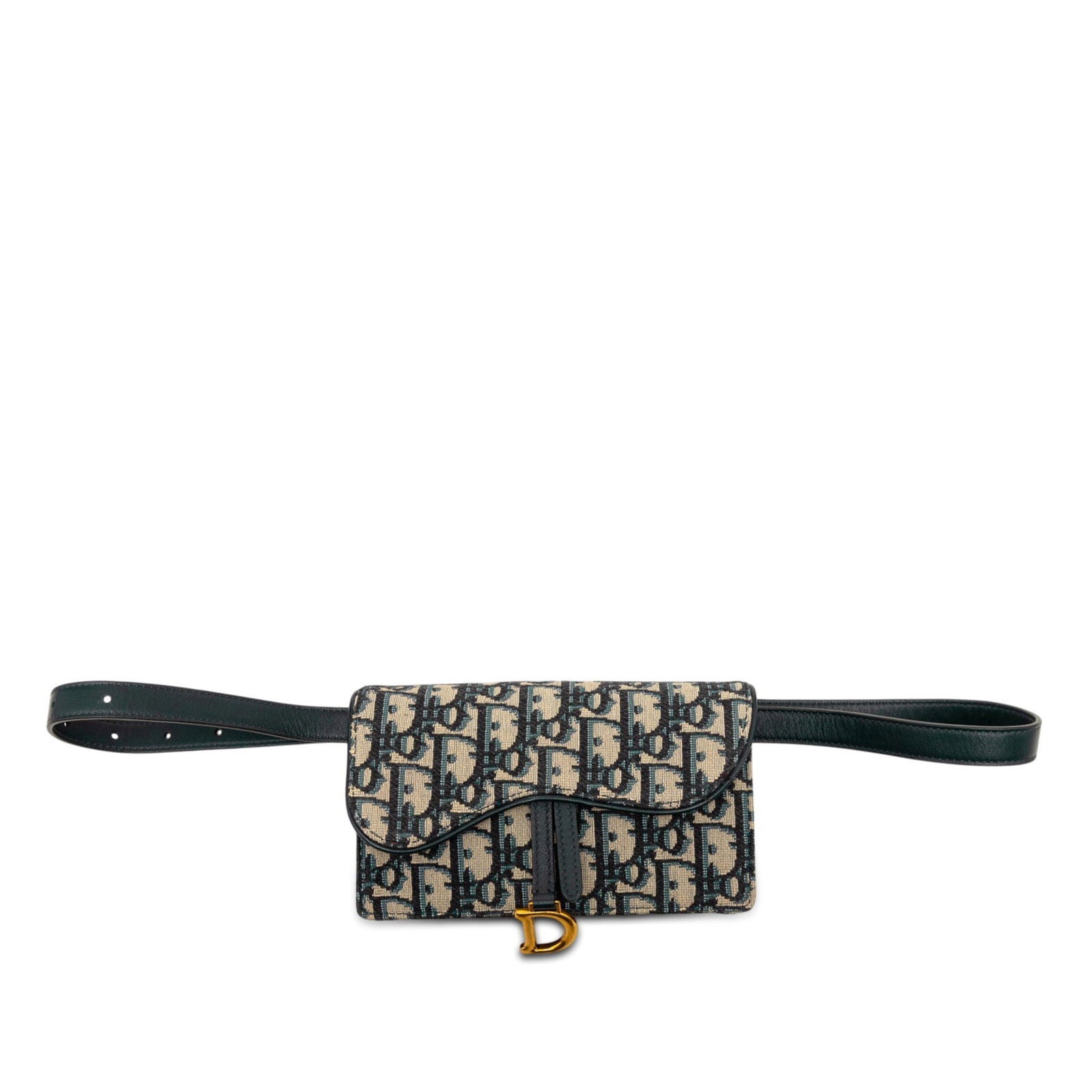 Dior Saddle Belt Bag in Blue Oblique Canvas: Dior Saddle Belt Bag in Blue Oblique Canvas Dior Oblique Canvas Saddle Belt Bag crafted in blue fabric with the signature saddle-inspired silhouette. The bag features an adjustable flat belt strap, a 