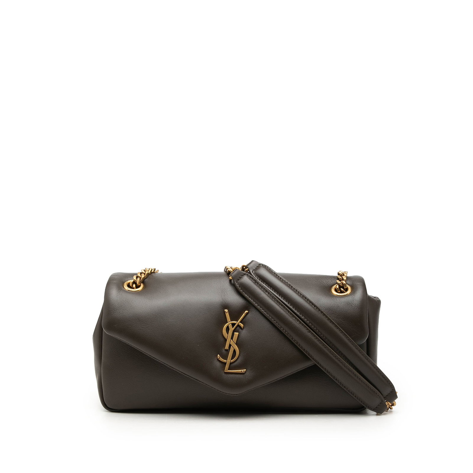 Saint Laurent Calypso Small Lambskin Shoulder Bag Brown (1 of 7)