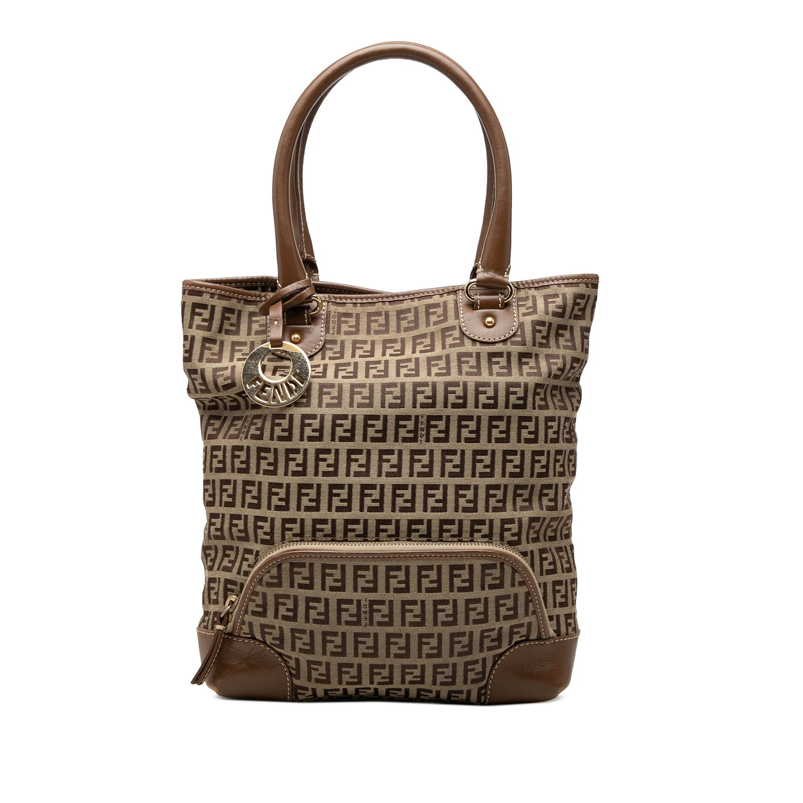Fendi Zucchino Chef Shopping Tote in Canvas with Front Pocket (1 of 8)