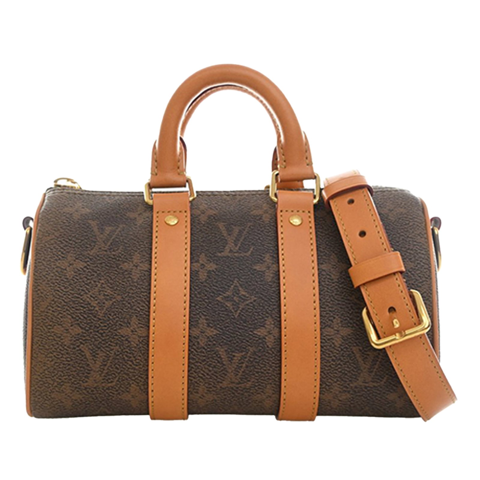 Louis Vuitton Keepall Bandouliere 25 Monogram Dust Bag: Louis Vuitton Keepall Bandouliere 25 Monogram Dust Bag This Louis Vuitton Monogram Dust Keepall Bandouliere 25 is a brown bag crafted with a monogram canvas body and leather trim. It features rolled l
