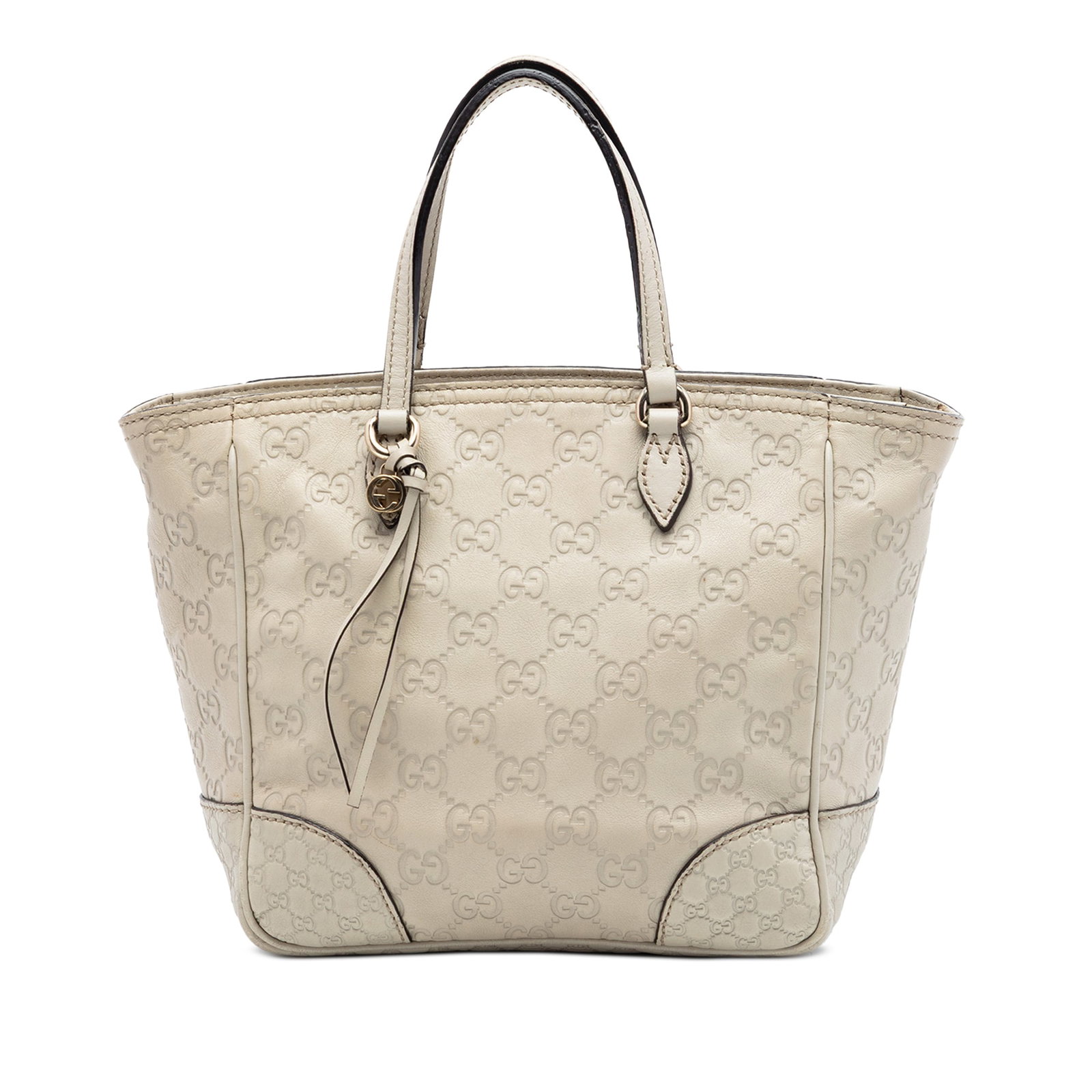 Gucci Bree Small Satchel in White Guccissima Leather: Gucci Bree Small Satchel in White Guccissima Leather Small Guccissima Bree satchel in white leather with flat leather handles, a detachable flat leather shoulder strap, top zip closure, and interior z