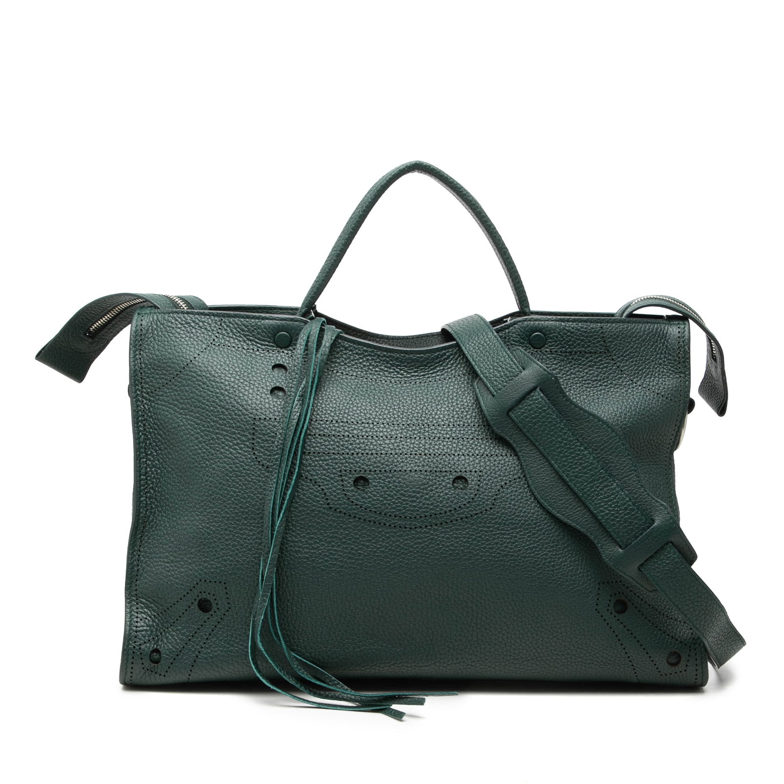 Balenciaga Blackout City Satchel in Green Calfskin Leather (1 of 7)