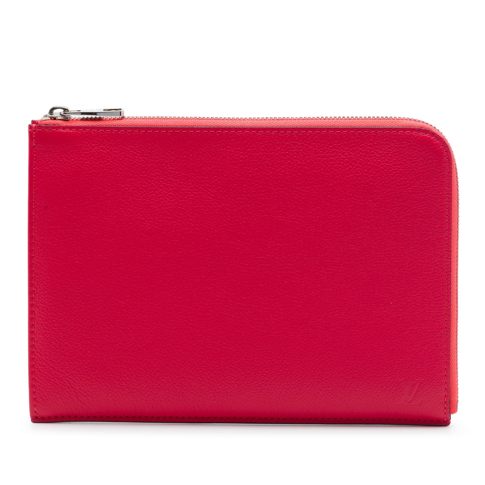Louis Vuitton Taurillon Pochette Jour PM Red Leather Clutch: Louis Vuitton Taurillon Pochette Jour PM Red Leather Clutch Louis Vuitton Taurillon Pochette Jour PM in red leather with a zip-around closure and an interior slip pocket. Includes the dust bag and box