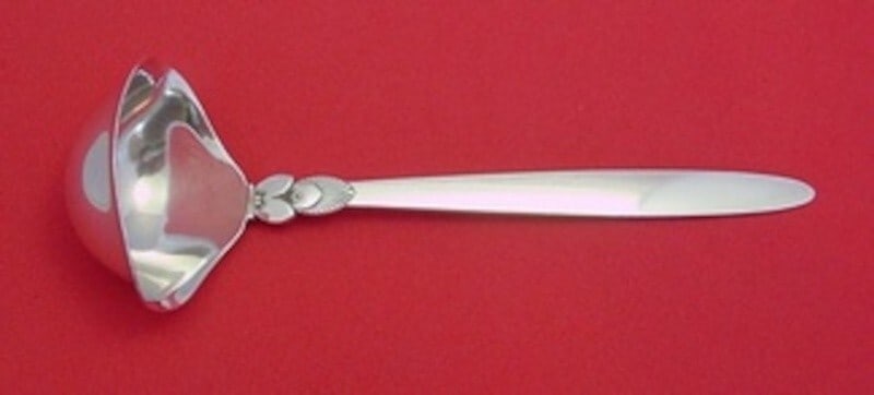 Georg Jensen Cactus Sterling Silver Gravy Ladle Double Spouts GI/GJ Mark (1 of 2)
