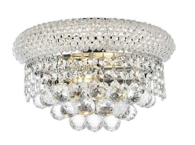 Primo chrome crystal wall sconce 2 light 12 inch: Primo chrome crystal wall sconce 2 light 12 inch This modern wall sconce features a polished chrome finish and high-quality Royal Cut clear crystal accents, creating a sophisticated lighting solution 