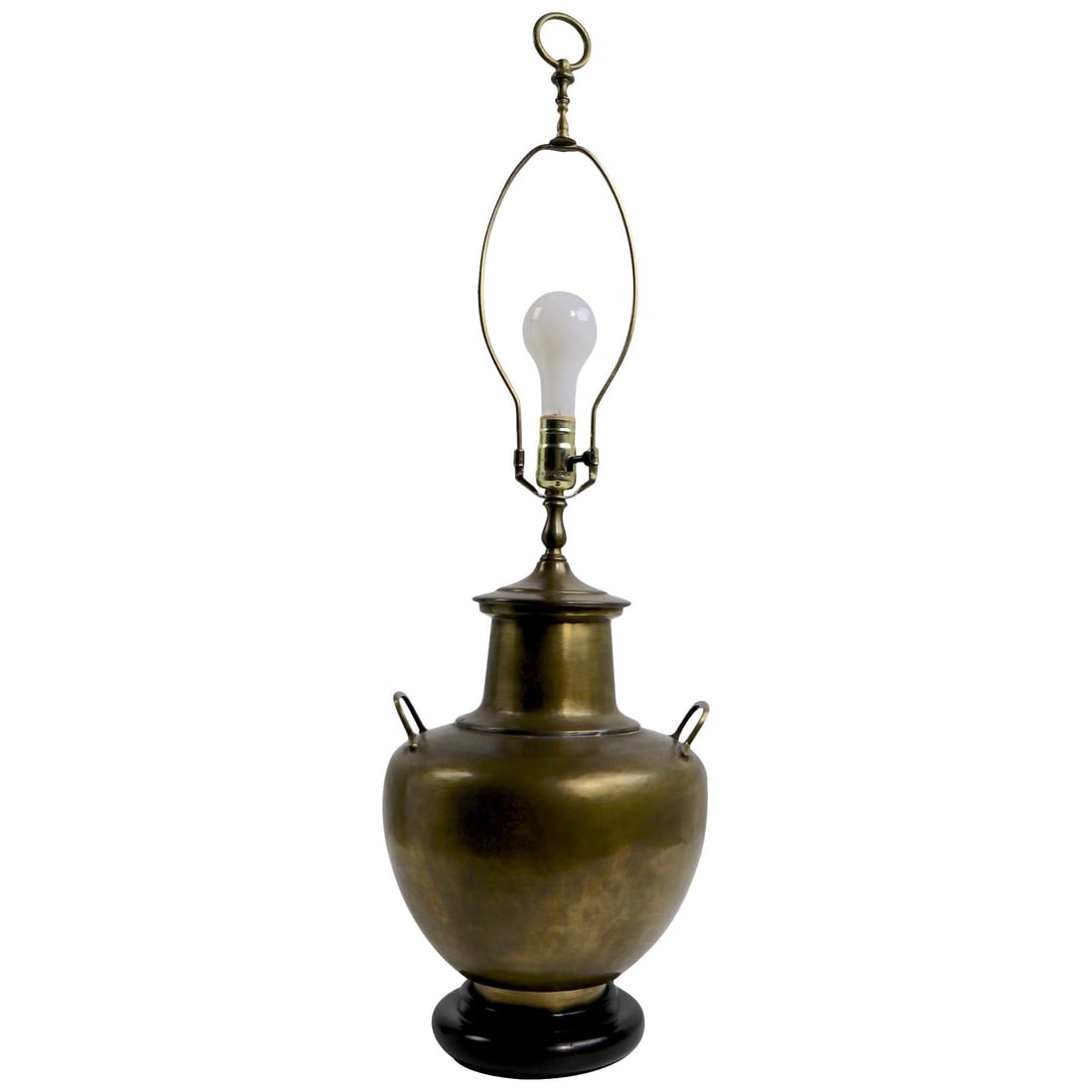 Brass Urn Table Lamp Black Lacquer Base Modern Chinese Style (1 of 10)
