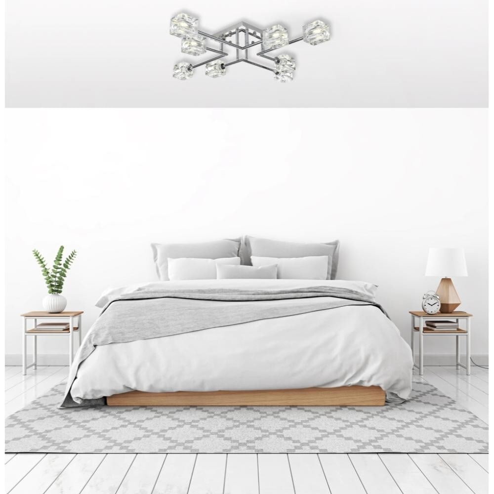 Lyra 8 Light Chrome Flush Mount Ceiling Fixture (1 of 9)