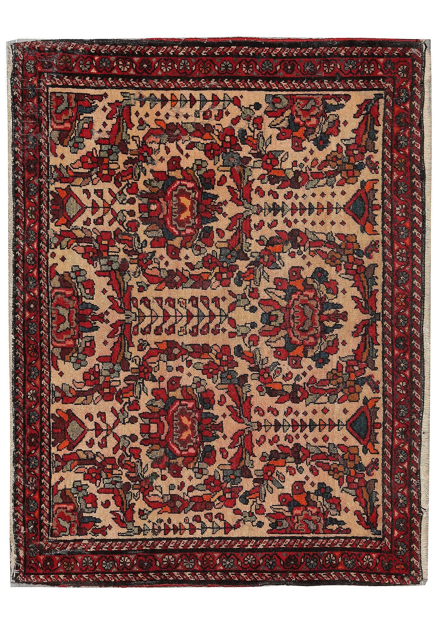 2 x 2.6 Persian Floral Bijar Small Rug Dense Weave: 2 x 2.6 Persian Floral Bijar Small Rug Dense Weave Free continental US Shipping This Persian Bijar small rug features a dense weave and a classic floral pattern, offering durability and timeless style