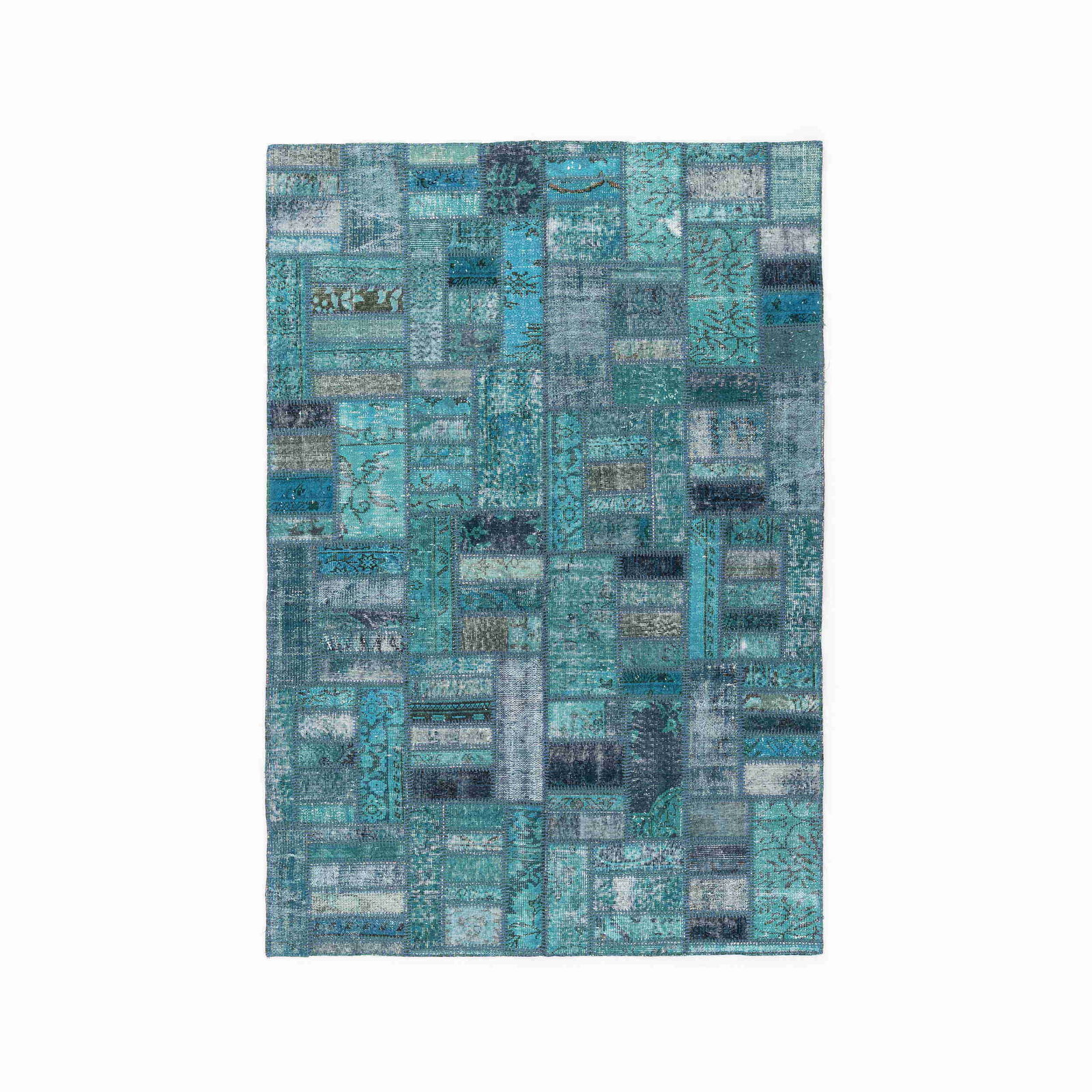 Authentic Handmade Patchwork Wool Carpet 66.9 x 94.5 Inches (1 of 8)