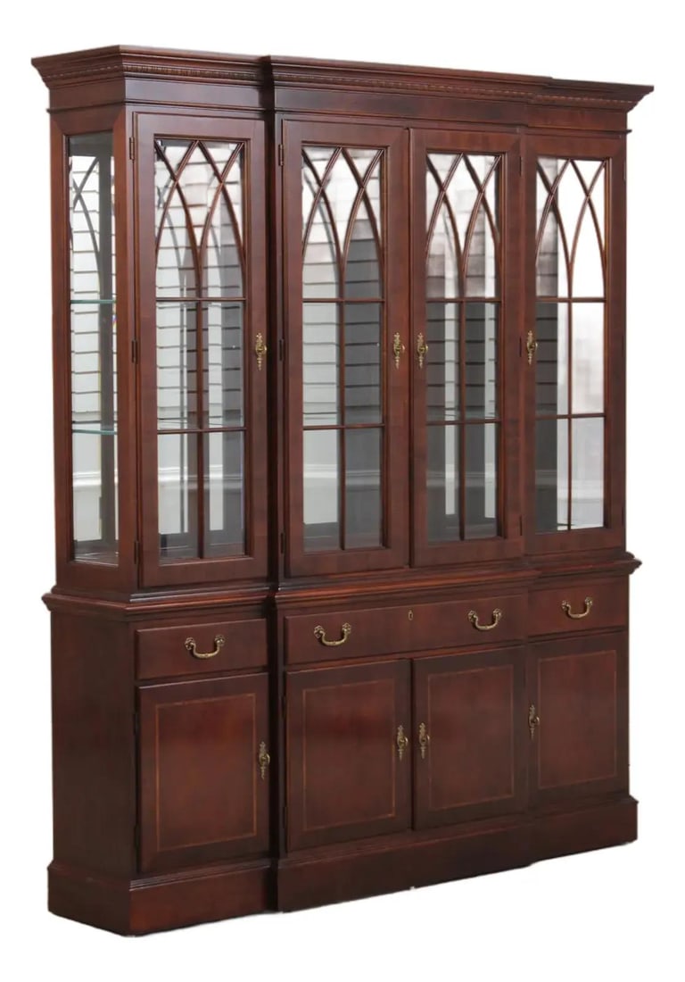 2 Piece Ethan Allen 18th Century Mahogany China Cabinet (1 of 10)