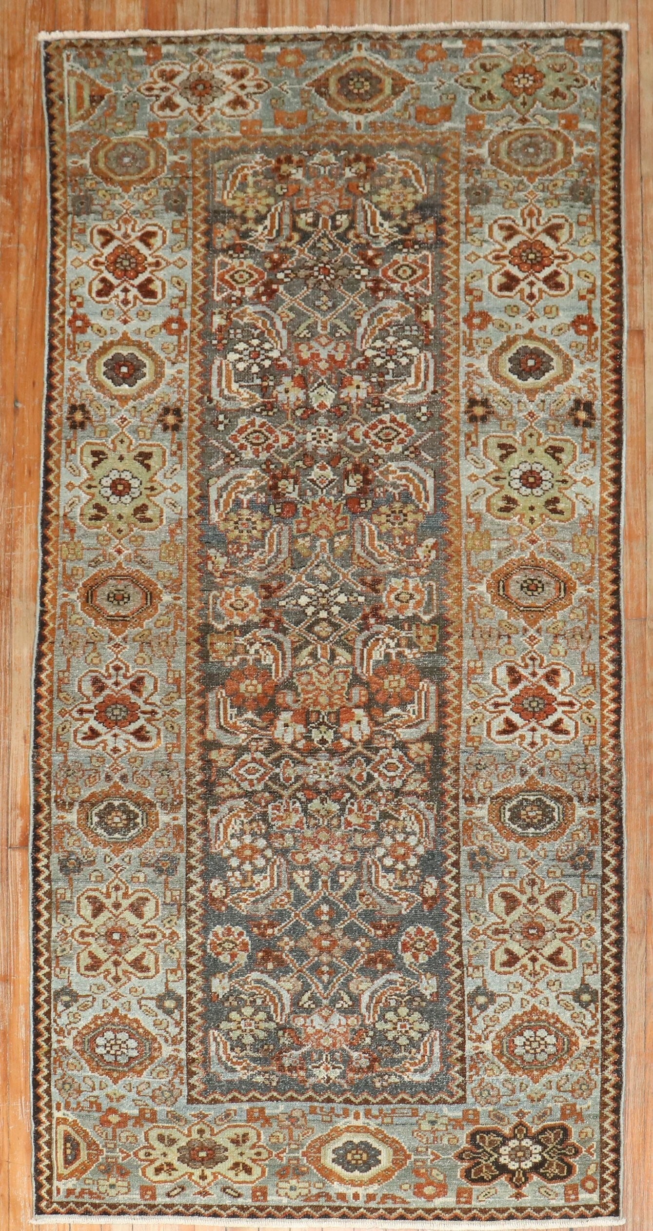 3' 8" x 6' 11" Persian Malayer Runner Herati: 3' 8" x 6' 11" Persian Malayer Runner Herati Early 20th century Persian Malayer small runner with a Herati design. This pre-owned rug is identified as a Malayer runner and retains its original categor