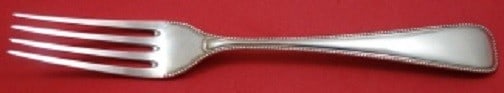 A. Dragsted Perlekant Pearls Sterling Dinner Fork 8 1/4: A. Dragsted Perlekant Pearls Sterling Dinner Fork 8 1/4 Sterling silver dinner fork in the Perlekant, also known as Pearls, pattern by A. Dragsted. Made in Denmark, this pre-owned piece is not monogra
