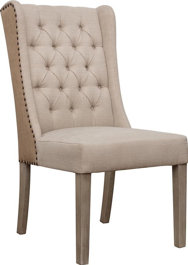 Diana Collection Light Sand Upholstered Dining Chair with Wood Legs: Diana Collection Light Sand Upholstered Dining Chair with Wood Legs Elevate your dining experience with this Classic Light Sand Jute Dining Chair. Featuring a stylish light sand upholstery crafted fro