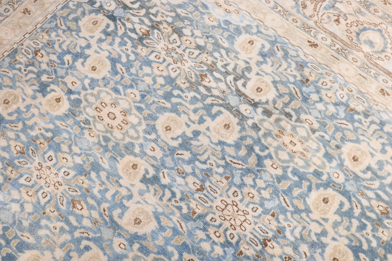10' 6" x 13' 4" Persian Malayer Room Carpet Blue Tan (1 of 7)