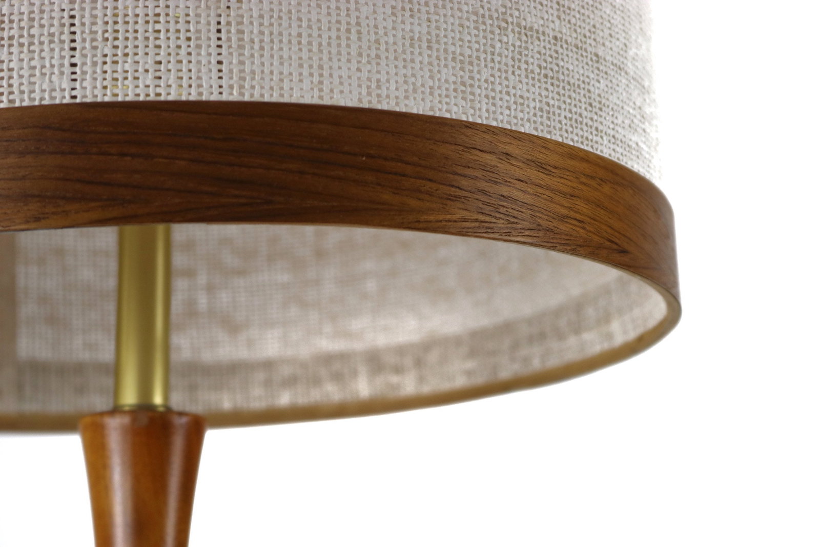 Vintage 1960s Mid Century Modern Teak Brass Table Lamp Denmark (1 of 4)