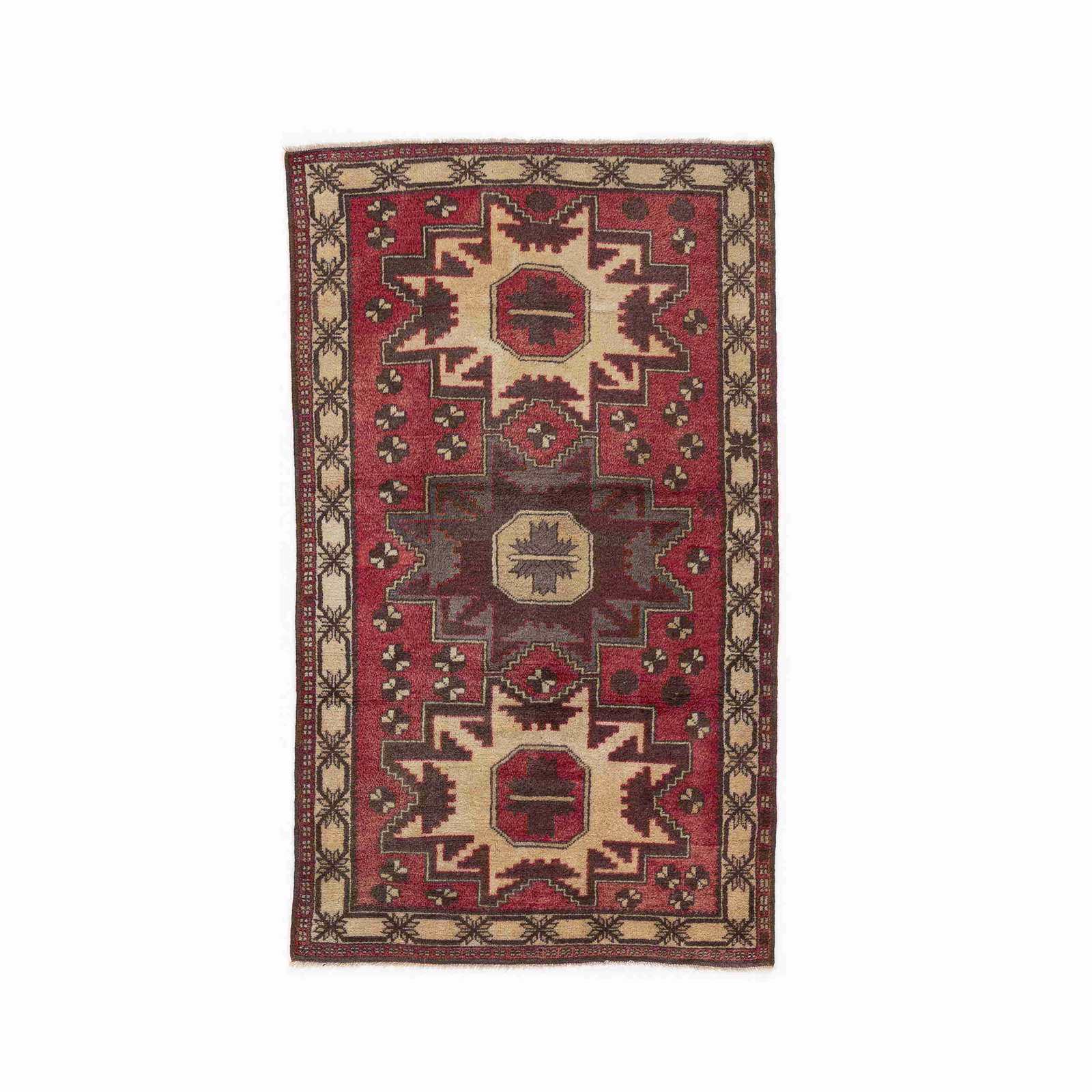 Authentic Handmade Anadol Wool Carpet 39.4x67.3 Double Knots: Authentic Handmade Anadol Wool Carpet 39.4x67.3 Double Knots This authentic handmade Anadol carpet showcases exquisite craftsmanship with its wool on wool construction. It features a double knot weavi