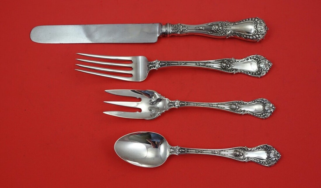 Whiting Dorothy Vernon Sterling Silver 4-Piece Place Setting with Monogram (1 of 2)