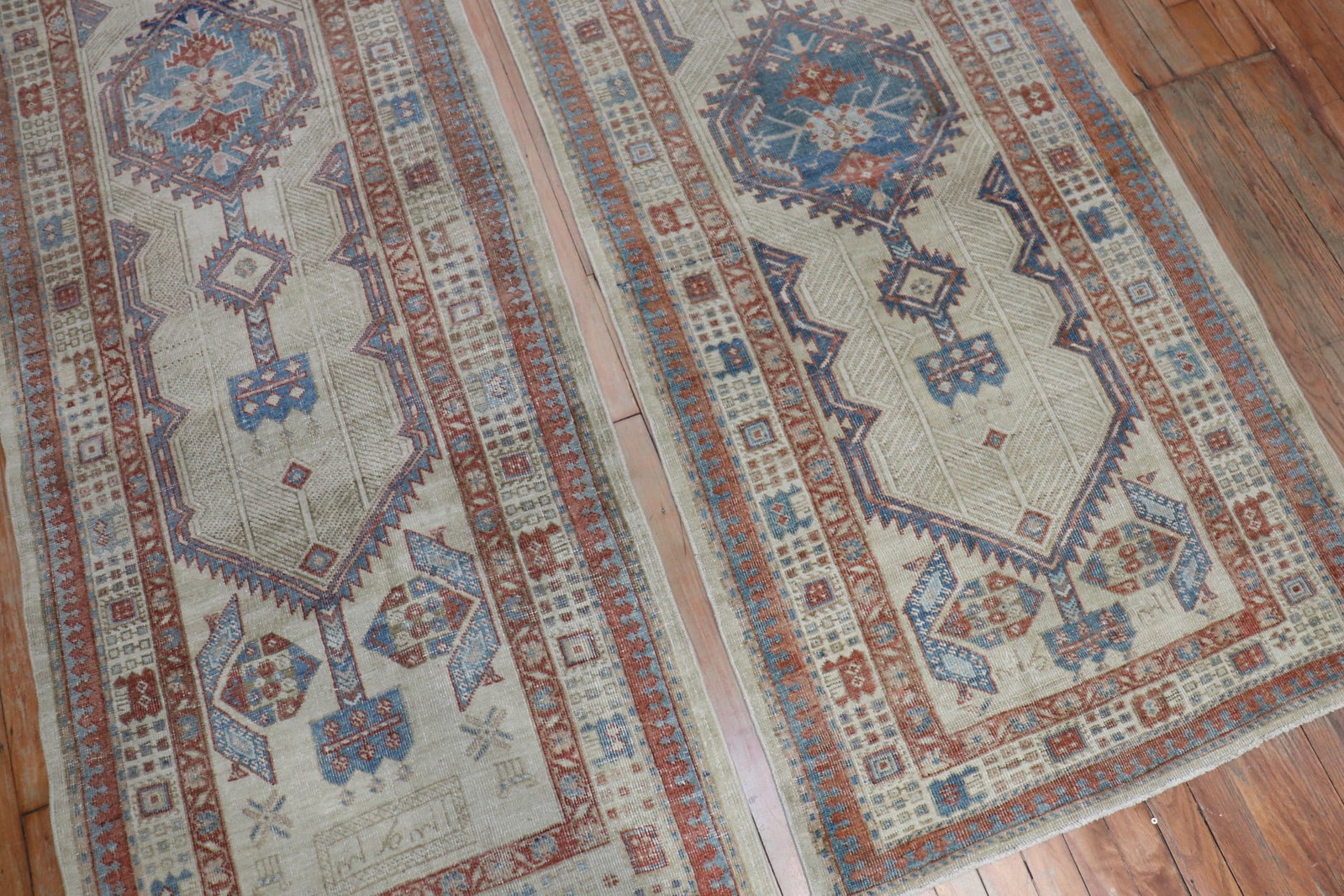 Matching Persian Serab Tribal Runner Pair 2' 11" x 13' 9" (1 of 7)
