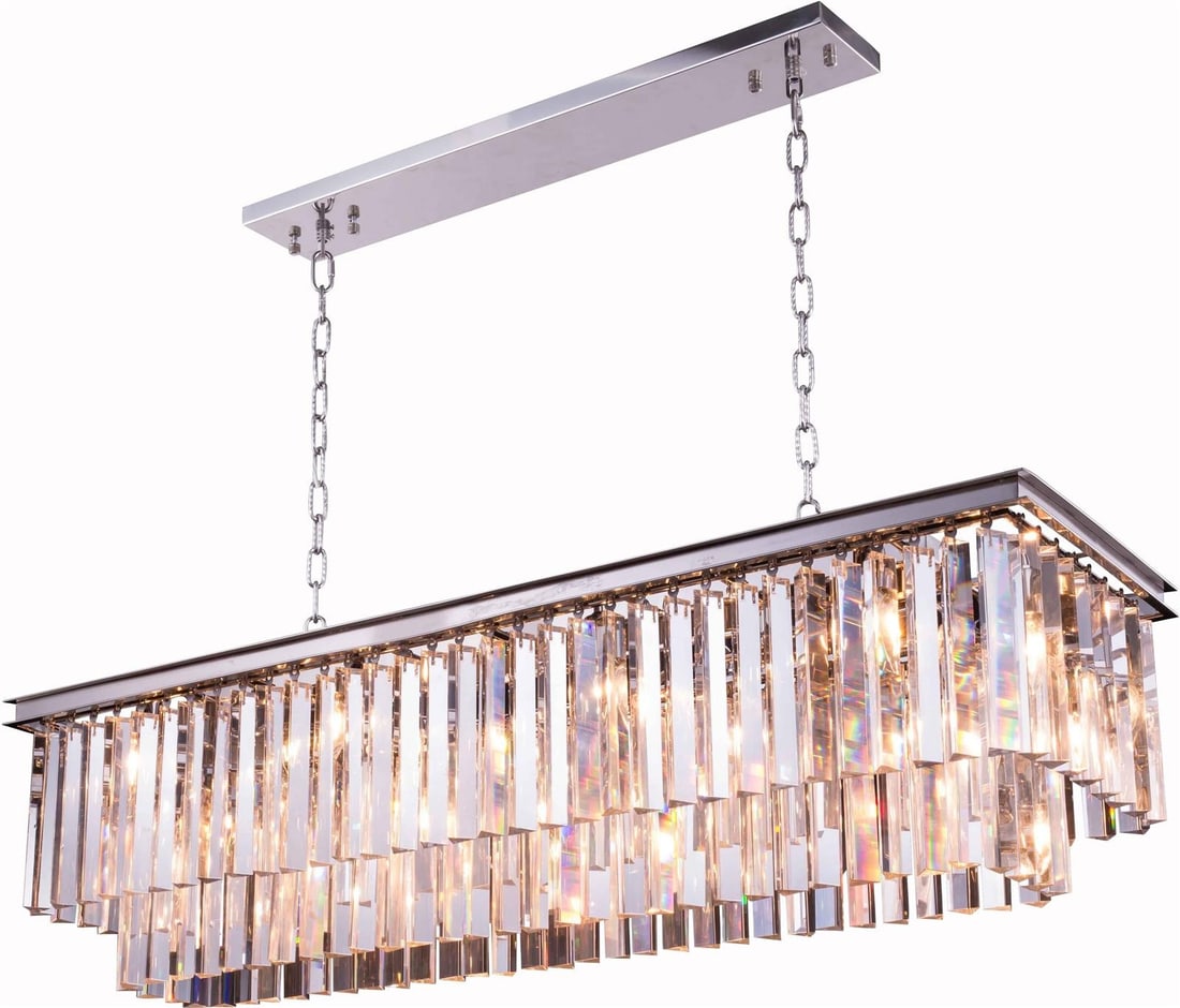 Elegant Lighting Sydney Polished Nickel Pendant Lamp with Royal-Cut Crystals 12-Light (1 of 3)