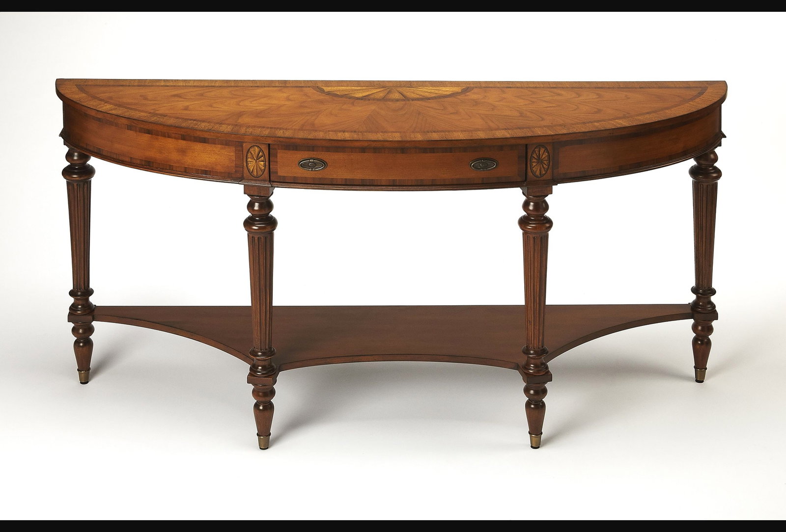 Butler Latham Console Table Aluminum Rosewood Medium Brown Finish (1 of 5)