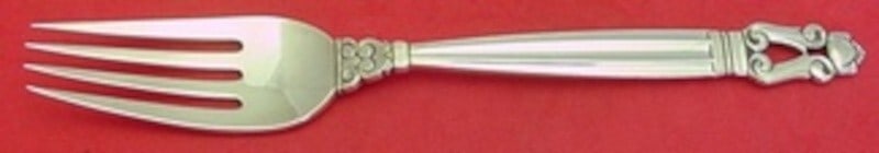 Georg Jensen Acorn Sterling Silver Dinner Fork GI/GJ Mark 7.5": Georg Jensen Acorn Sterling Silver Dinner Fork GI/GJ Mark 7.5" This exquisite dinner fork from the renowned Acorn pattern by Georg Jensen is a stunning addition to any table setting. Crafted from high
