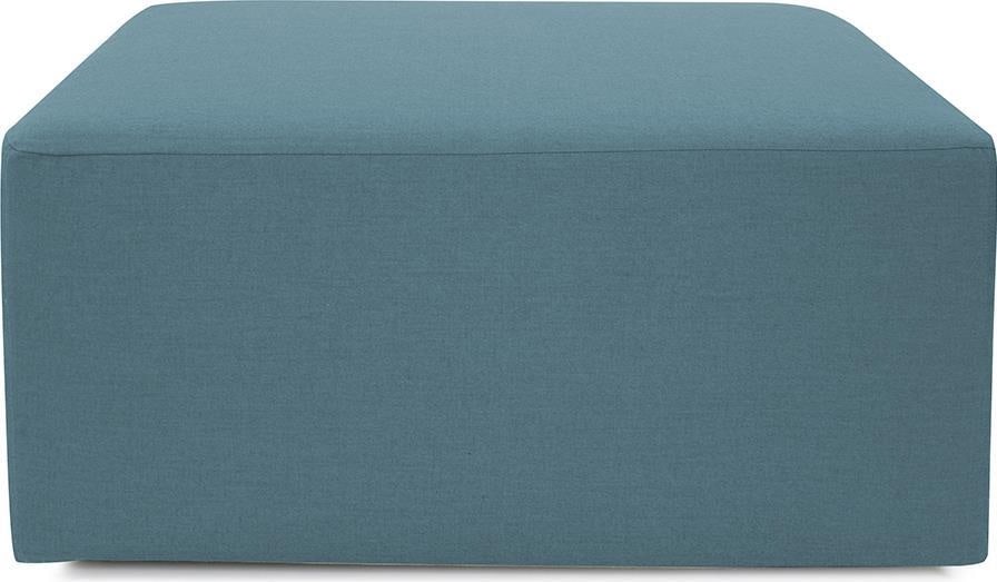 Howard Elliott Coastal Square Seat in Blue Turquoise: Howard Elliott Coastal Square Seat in Blue Turquoise Enhance your outdoor space with this durable Sunbrella square seat, perfect for coastal-style decor. This hand-finished piece features a vibrant bl