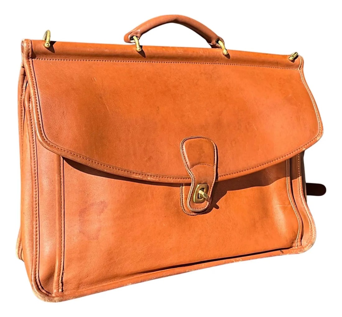Vintage Coach Beekman Leather Briefcase Brown 16 x 15 x 4.5 (1 of 10)
