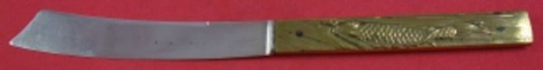 Japanese Motif Kozuka Fish Knife Silver Mixed Metals 7 3/4 Inch (1 of 2)