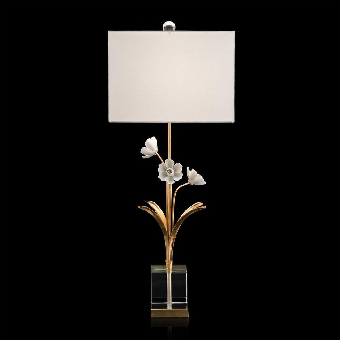 John-Richard Elegant Porcelain Table Lamp with Crystal Base (1 of 1)
