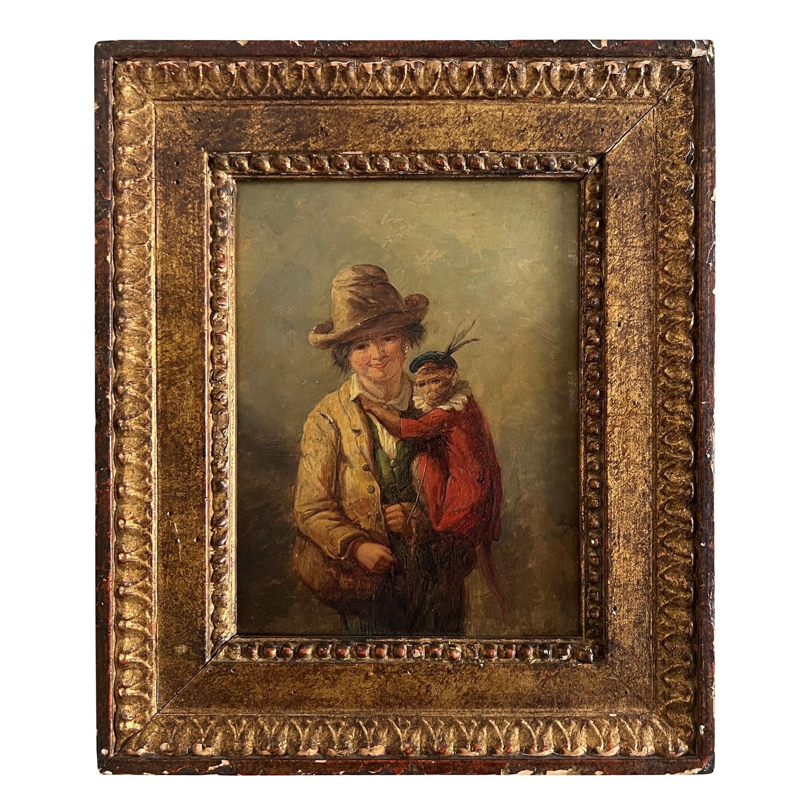 Henry Park 19th Century Oil Painting Young Hunter with Monkey Provenance from Christies: Henry Park 19th Century Oil Painting Young Hunter with Monkey Provenance from Christies Discover the charm of this enchanting 19th-century oil painting by Henry Park, featuring a young child hunter