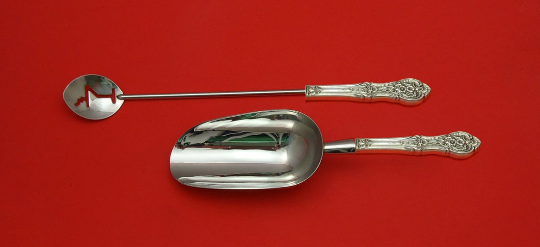 International Sterling Springtime 2pc Bar Set with Monogrammed Spoon and Scoop: International Sterling Springtime 2pc Bar Set with Monogrammed Spoon and Scoop Enhance your barware collection with this exquisite 2-piece bar set from the Springtime collection by International Sterl