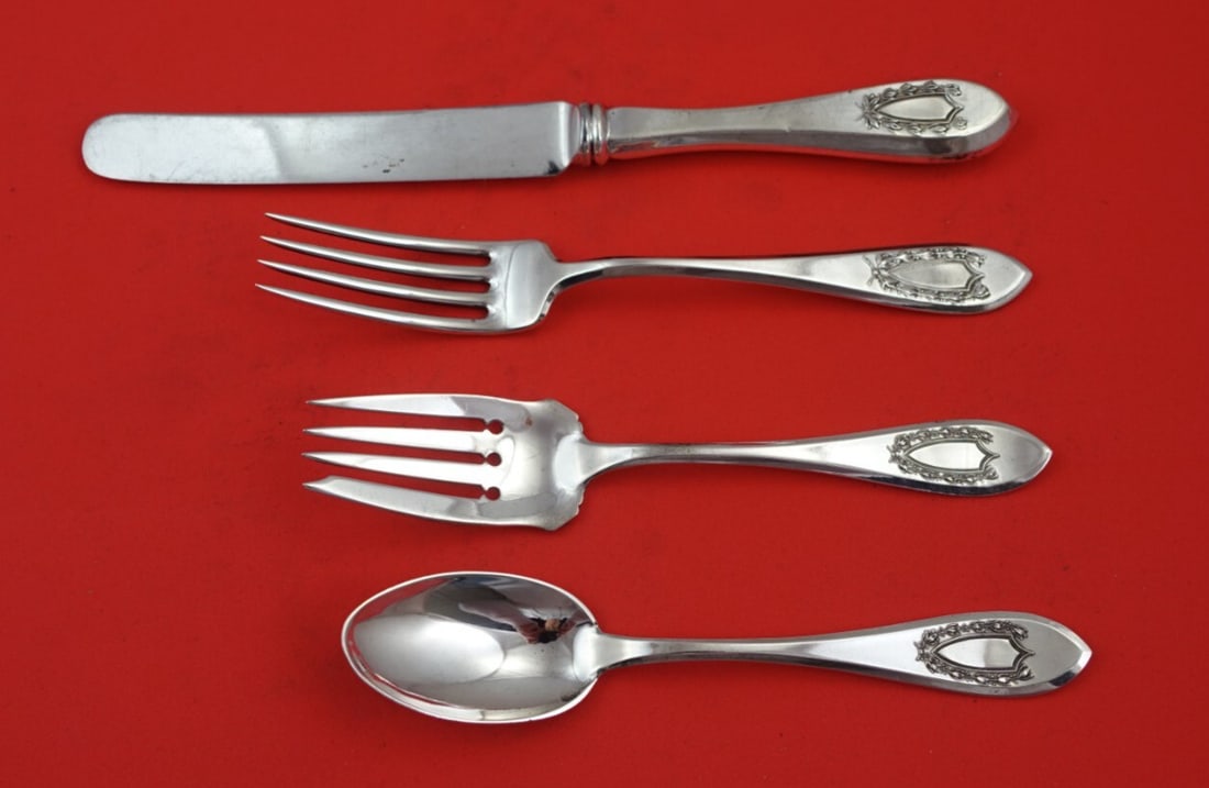 Napoleon Sterling Silver 4-Piece Place Setting by International Silver: Napoleon Sterling Silver 4-Piece Place Setting by International Silver Elevate your dining experience with the Napoleon 4-Piece Place Setting by International Sterling Silver. This exquisite flatware 