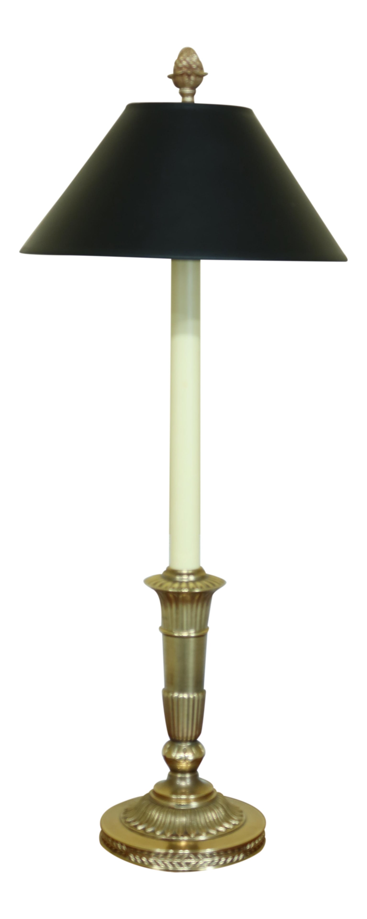 Robert Abbey Regency Brass Table Lamp with Black Shade 32 Inches Tall (1 of 7)