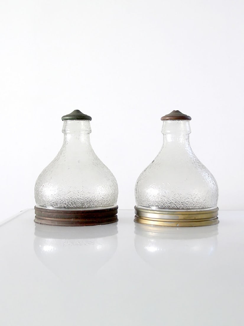 Pair of Vintage Prismatic Glass Pendant Shades Holophane Style (1 of 8)