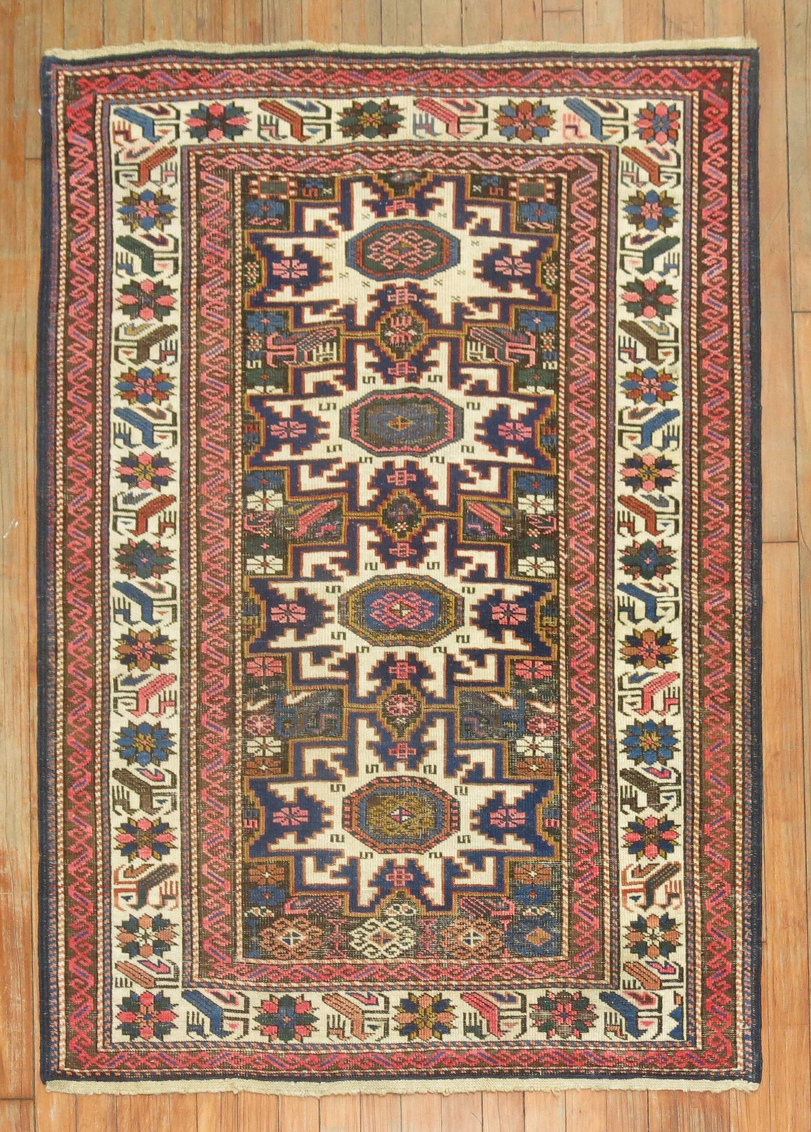 3' 5" x 4' 8" Vintage Shirvan Caucasian Small Rug: 3' 5" x 4' 8" Vintage Shirvan Caucasian Small Rug Vintage Caucasian Shirvan rug with a small-format design and pre-owned condition. Specifications Type: Shirvan rug Style: Caucasian Category: Small Di